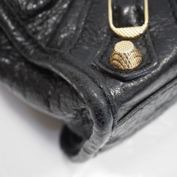 Balenciaga Giant Mini City Shoulder Bag Leather Black - Picture 11 of 16